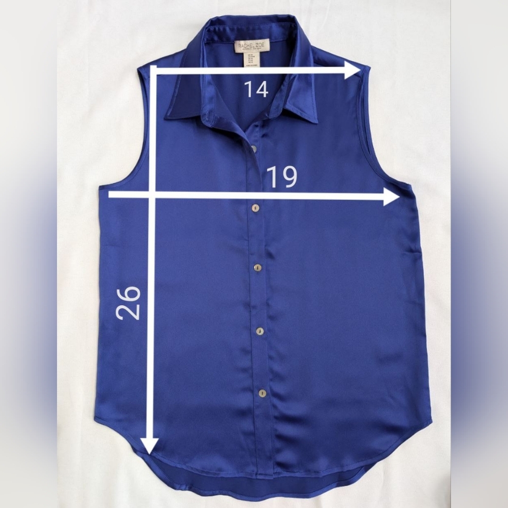 Rachel Zoe Royal Blue Satin Blouse - Picture 5 of 13